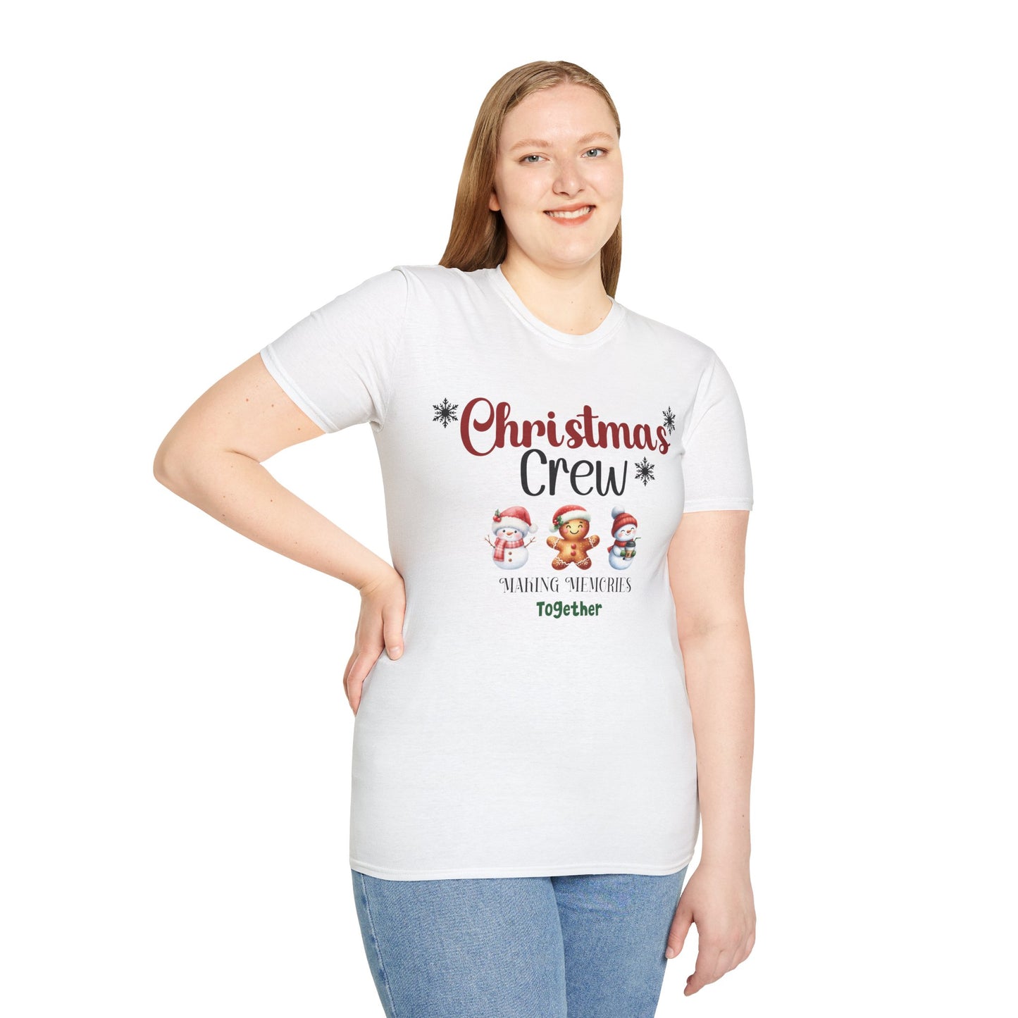 Christmas Crew Snowmen and Gingerbread Kid Unisex Soft-Style T-Shirt – Perfect Holiday Season Tee