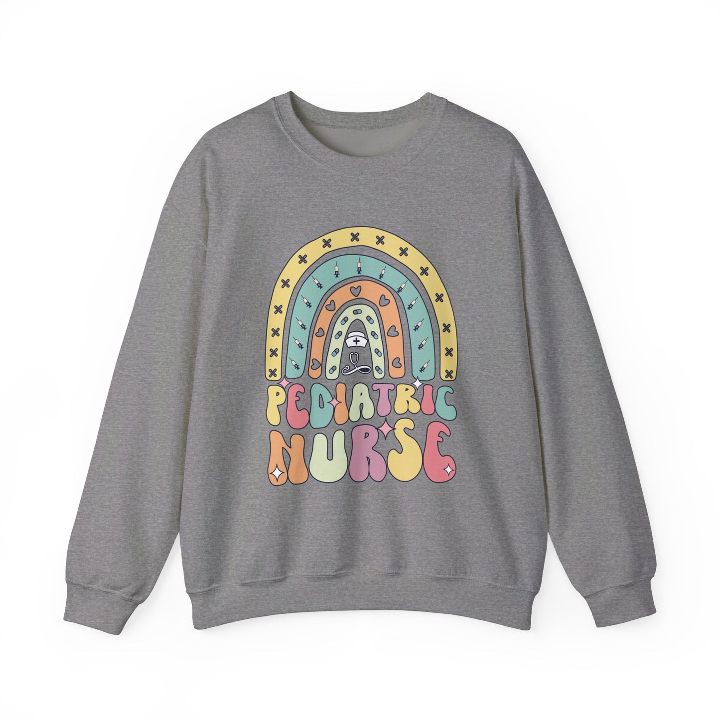 Pediatric Nurse Rainbow Unisex Heavy Blend™ Crewneck Sweatshirt