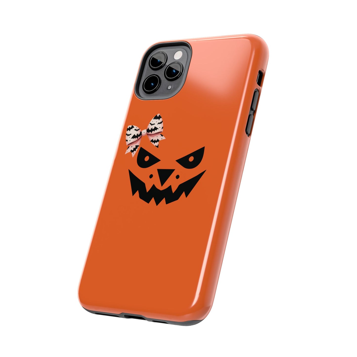 Pumpkin with Bat Bow Tough Phone Cases