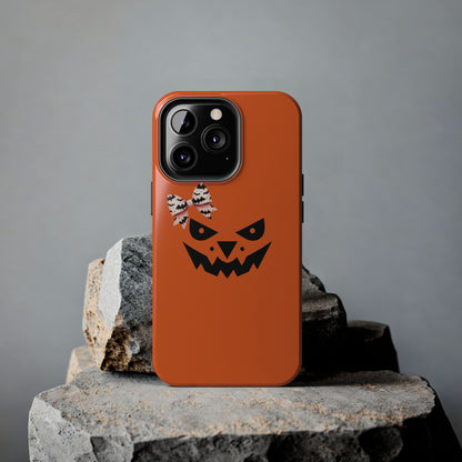 Pumpkin with Bat Bow Tough Phone Cases