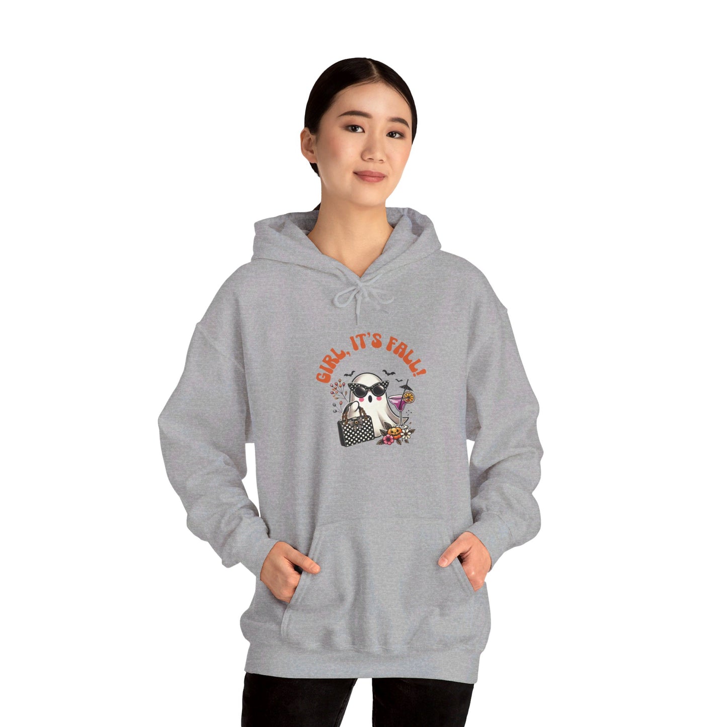 Girl, It's Fall with Purse Heavy Blend™ Hooded Sweatshirt