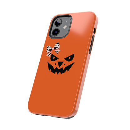 Pumpkin with Bat Bow Tough Phone Cases