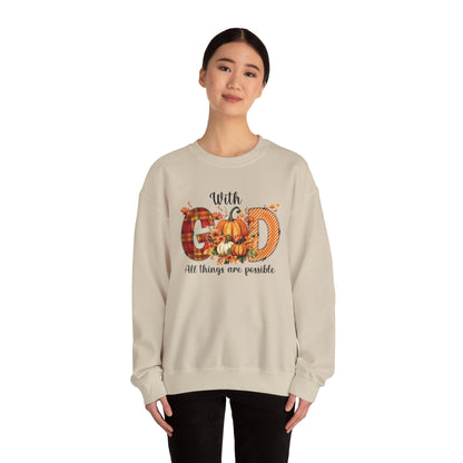 Pumpkin Sweatshirt for Fall with Inspirational Saying