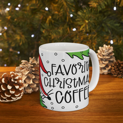 Christmas Fox Mug – "Favorite Christmas Coffee" – Perfect Gift for Coffee Lovers! Microwave & Dishwasher Safe