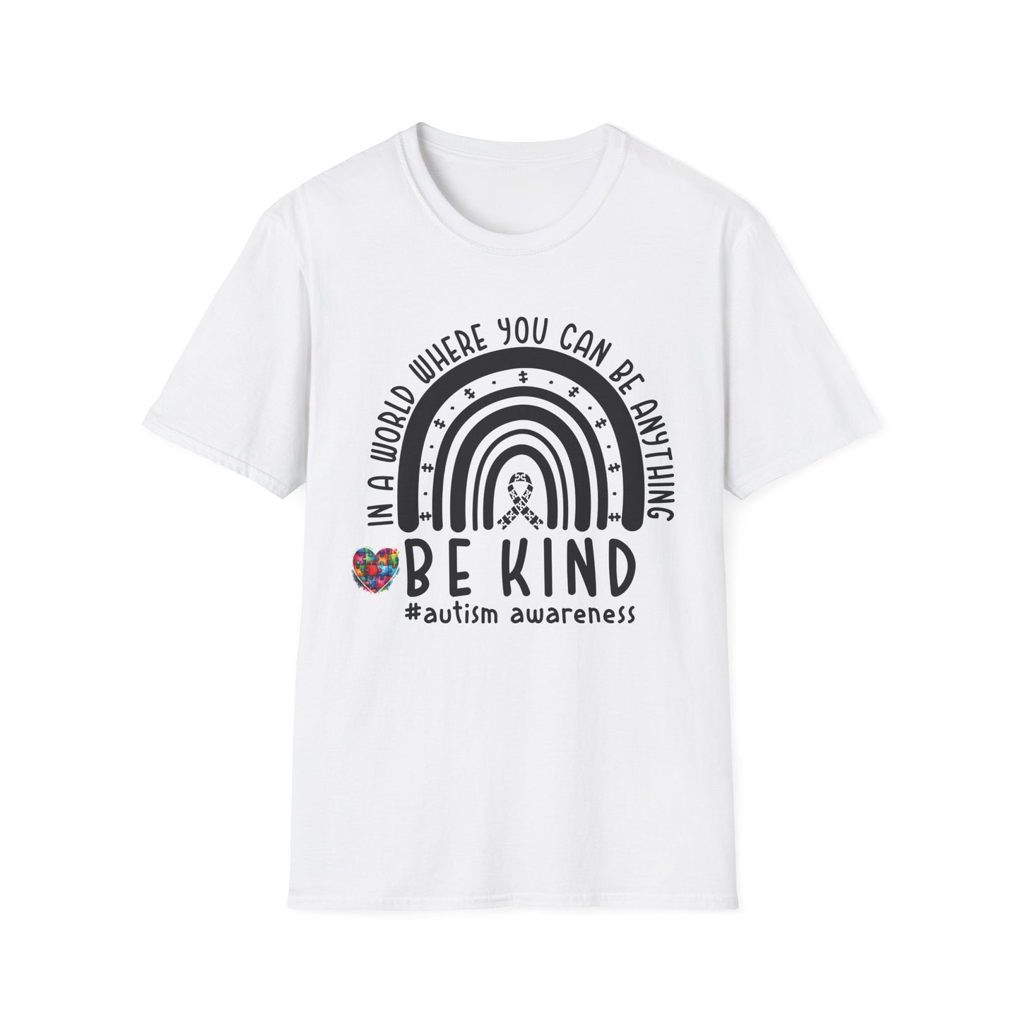 "In a World Where You Can Be Anything, Be Kind" | Autism Speaks Design Unisex Softstyle T-Shirt