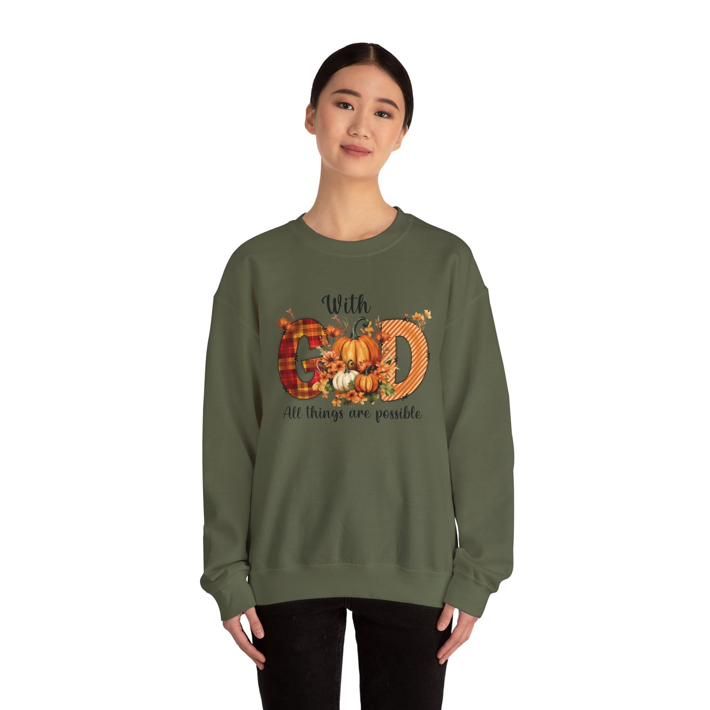 Pumpkin Sweatshirt for Fall with Inspirational Saying