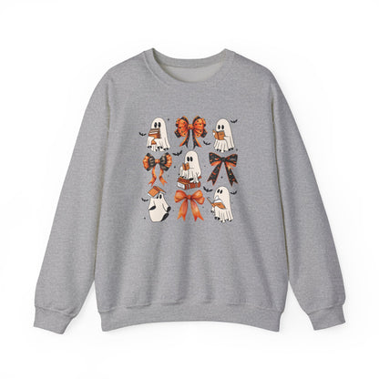 Halloween Ghost and Coquette Bows Heavy Blend™ Crewneck Sweatshirt