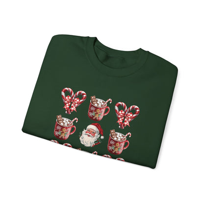 Festive Comfort Santa & Cocoa Holiday Sweatshirt Unisex Heavy Blend™ Crewneck Sweatshirt