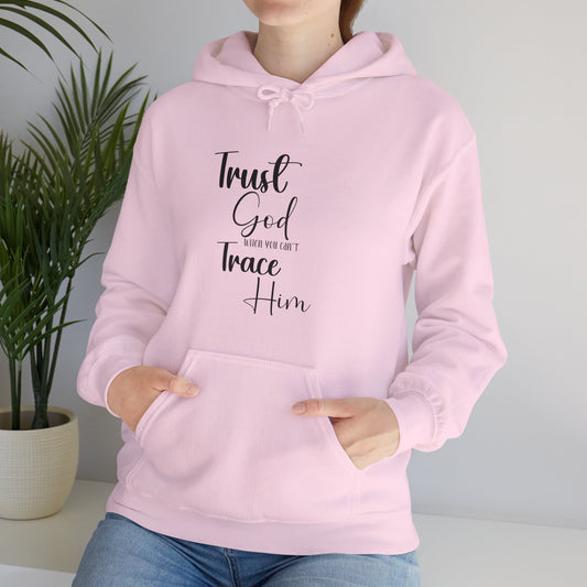 Trust God When You Can't Trace Him Hoodie - Cozy Unisex Heavy Blend Sweatshirt