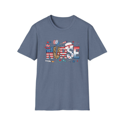 Patriotic Nurse T-Shirt – Unisex 4th of July Nursing Shirt for Healthcare Workers
