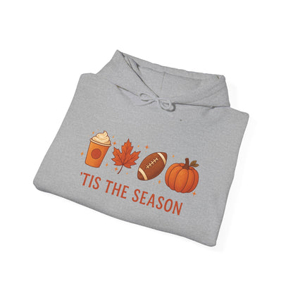 'Tis The Season Fall Hoodie - Autumn Pumpkin Spice Football Unisex Sweatshirt