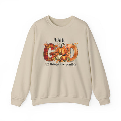 Pumpkin Sweatshirt for Fall with Inspirational Saying