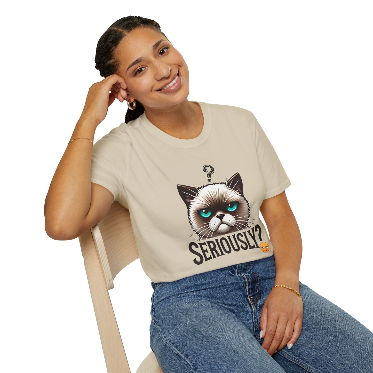 Funny Cat Graphic Unisex Softstyle T-Shirt – Casual & Playful Tee for Everyday Comfort