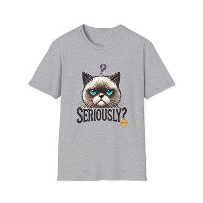 Funny Cat Graphic Unisex Softstyle T-Shirt – Casual & Playful Tee for Everyday Comfort