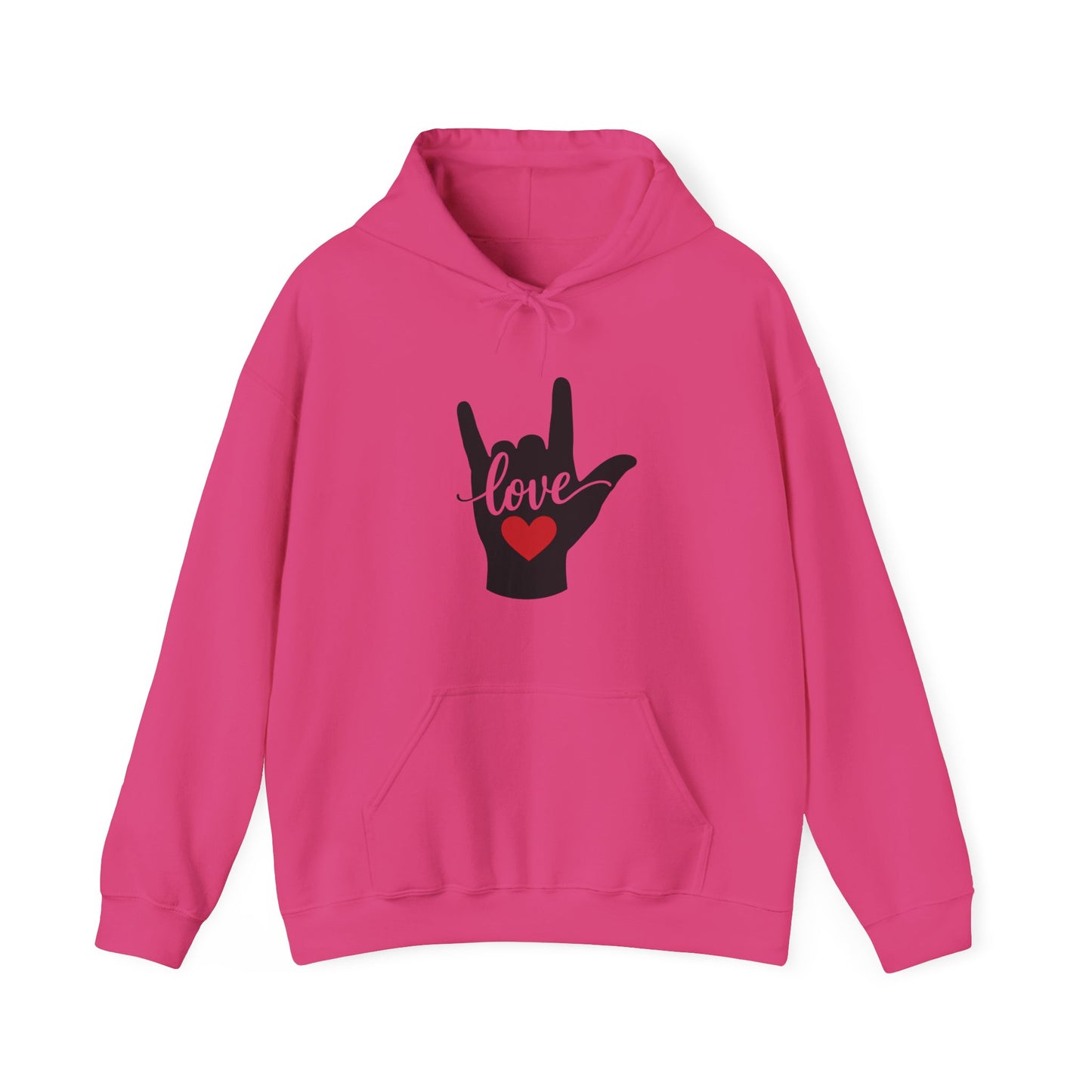I Love You Sign Language Hoodie | ASL Love Heart Hooded Sweatshirt