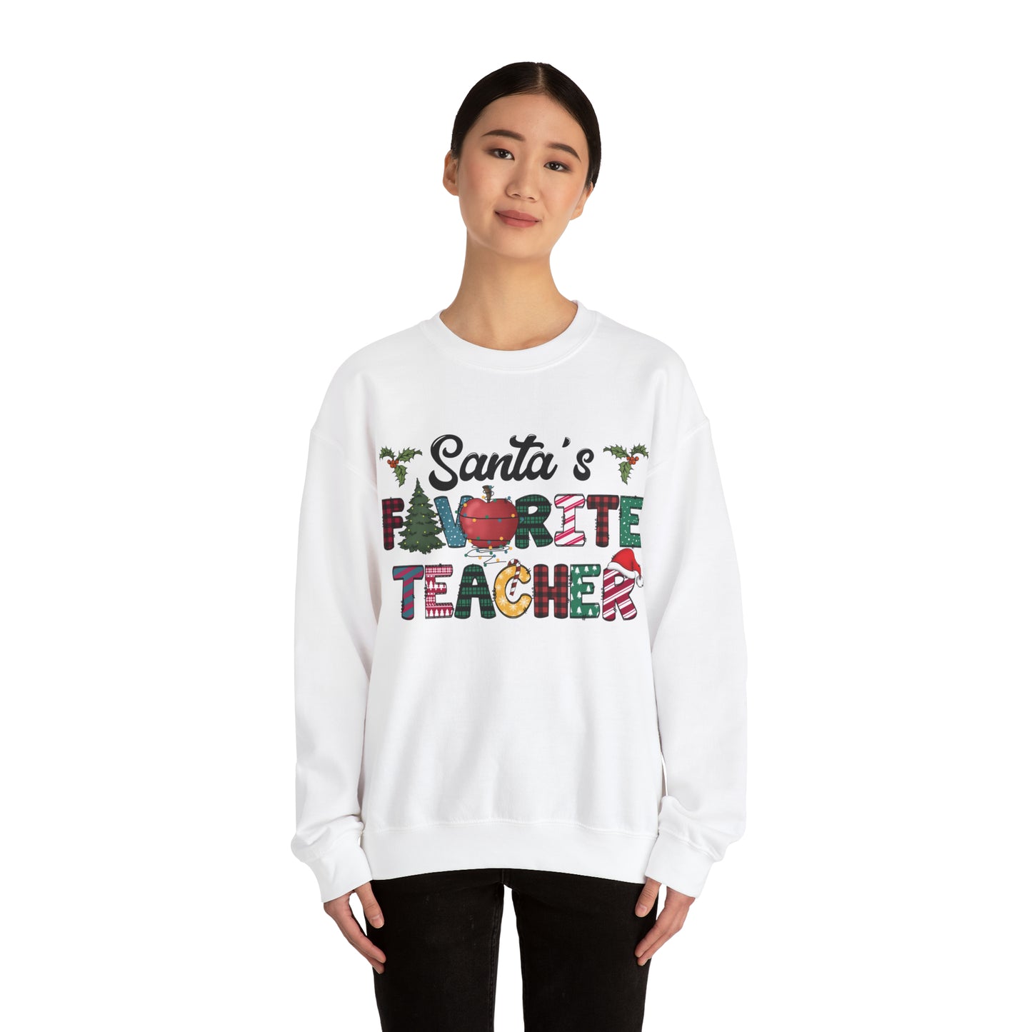 Santa's Favorite Teacher Unisex Heavy Blend™ Crewneck Sweatshirt