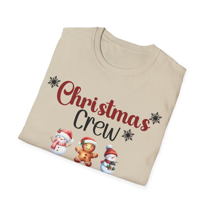 Christmas Crew Snowmen and Gingerbread Kid Unisex Soft-Style T-Shirt – Perfect Holiday Season Tee