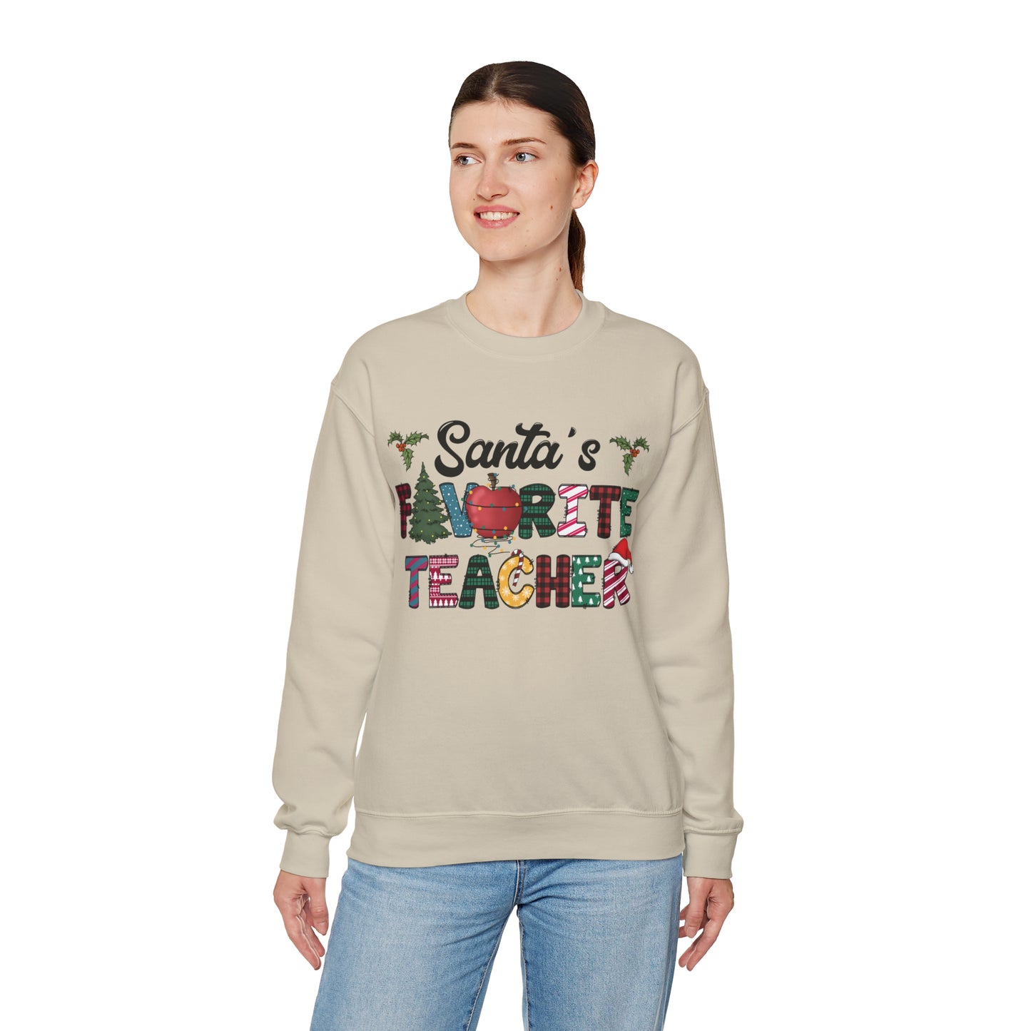 Santa's Favorite Teacher Unisex Heavy Blend™ Crewneck Sweatshirt