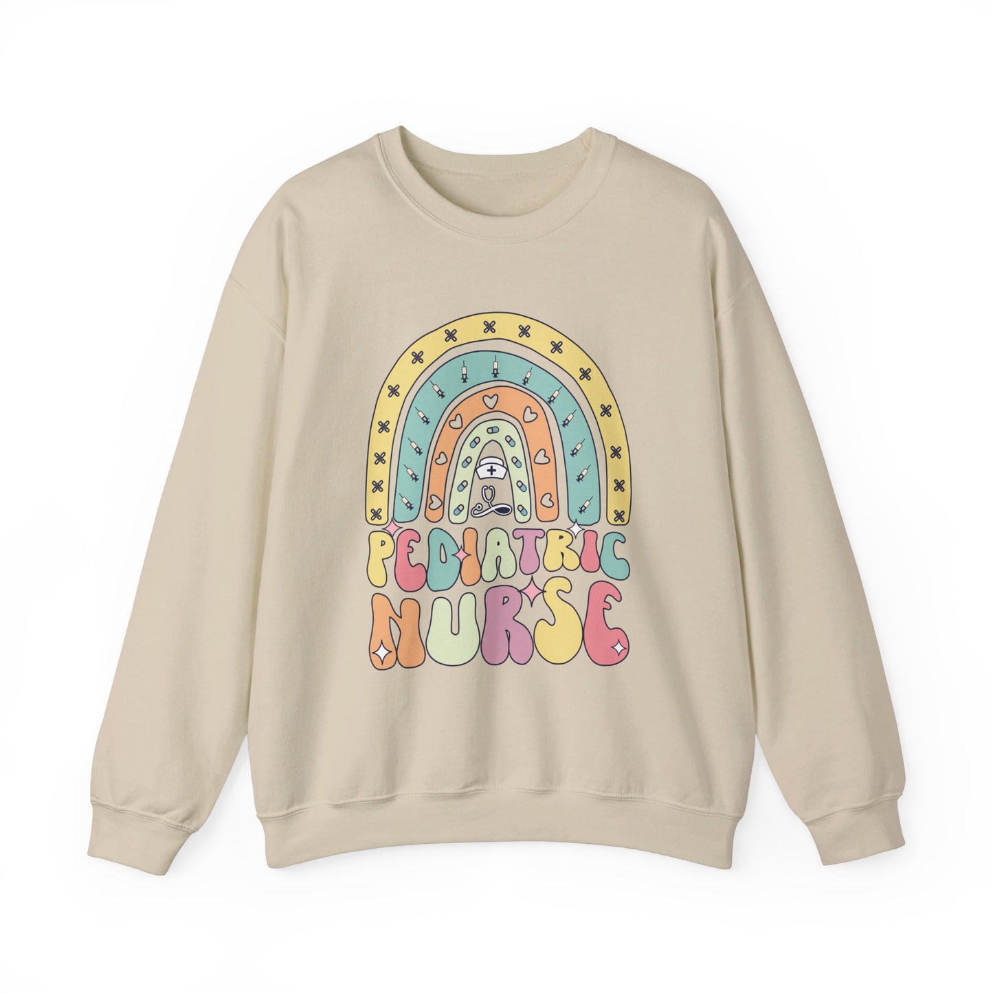 Pediatric Nurse Rainbow Unisex Heavy Blend™ Crewneck Sweatshirt