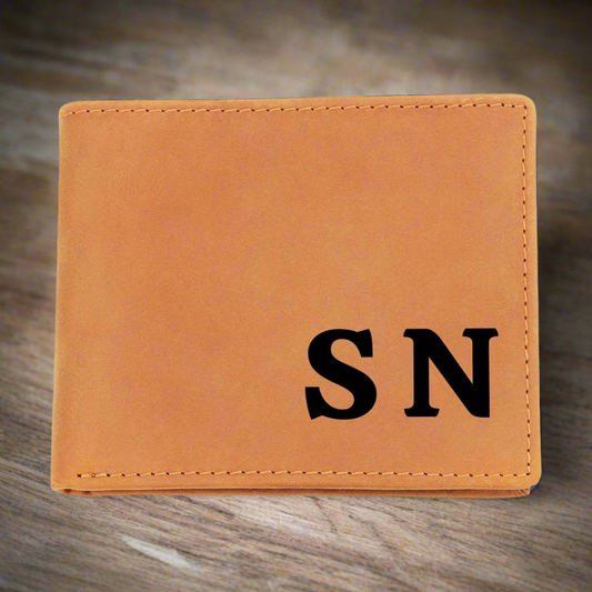 Personalized Initials Graphic Leather Wallet