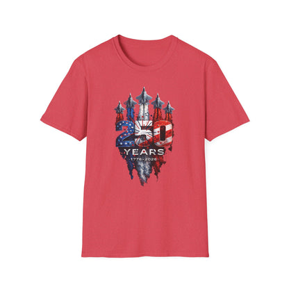 250 Years Patriotic T-Shirt – Distressed American Flag Graphic Tee for Men &amp; Women | Soft Ring-Spun Cotton Americana Shirt
