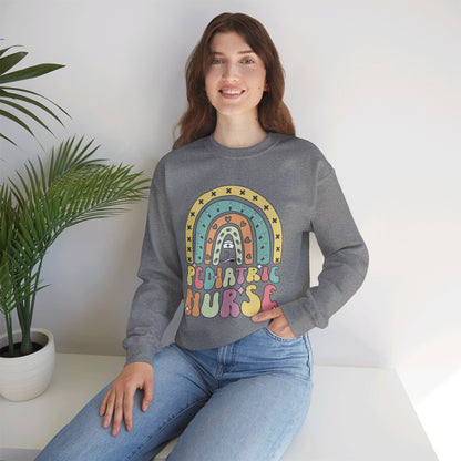 Pediatric Nurse Rainbow Unisex Heavy Blend™ Crewneck Sweatshirt