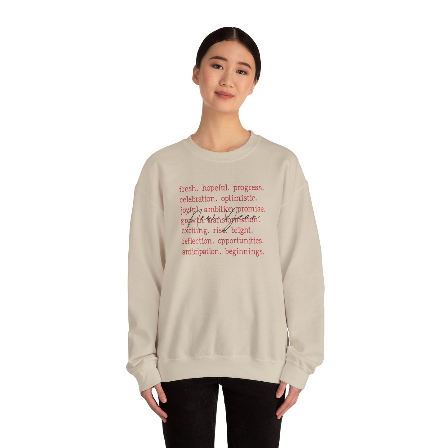 New Year Inspirational Words Sweatshirt – Fresh Start Edition Unisex Heavy Blend™ Crewneck Sweatshirt