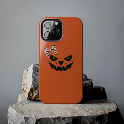 Pumpkin with Bat Bow Tough Phone Cases