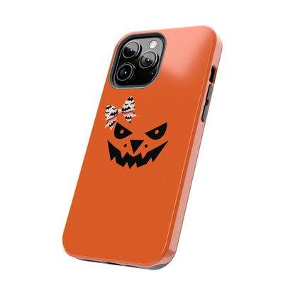 Pumpkin with Bat Bow Tough Phone Cases