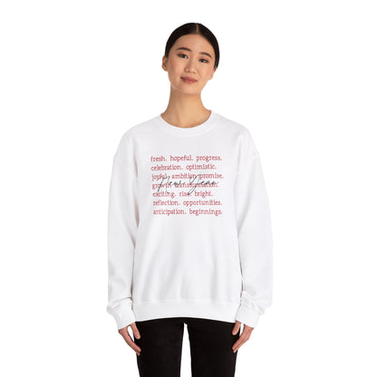 New Year Inspirational Words Sweatshirt – Fresh Start Edition Unisex Heavy Blend™ Crewneck Sweatshirt