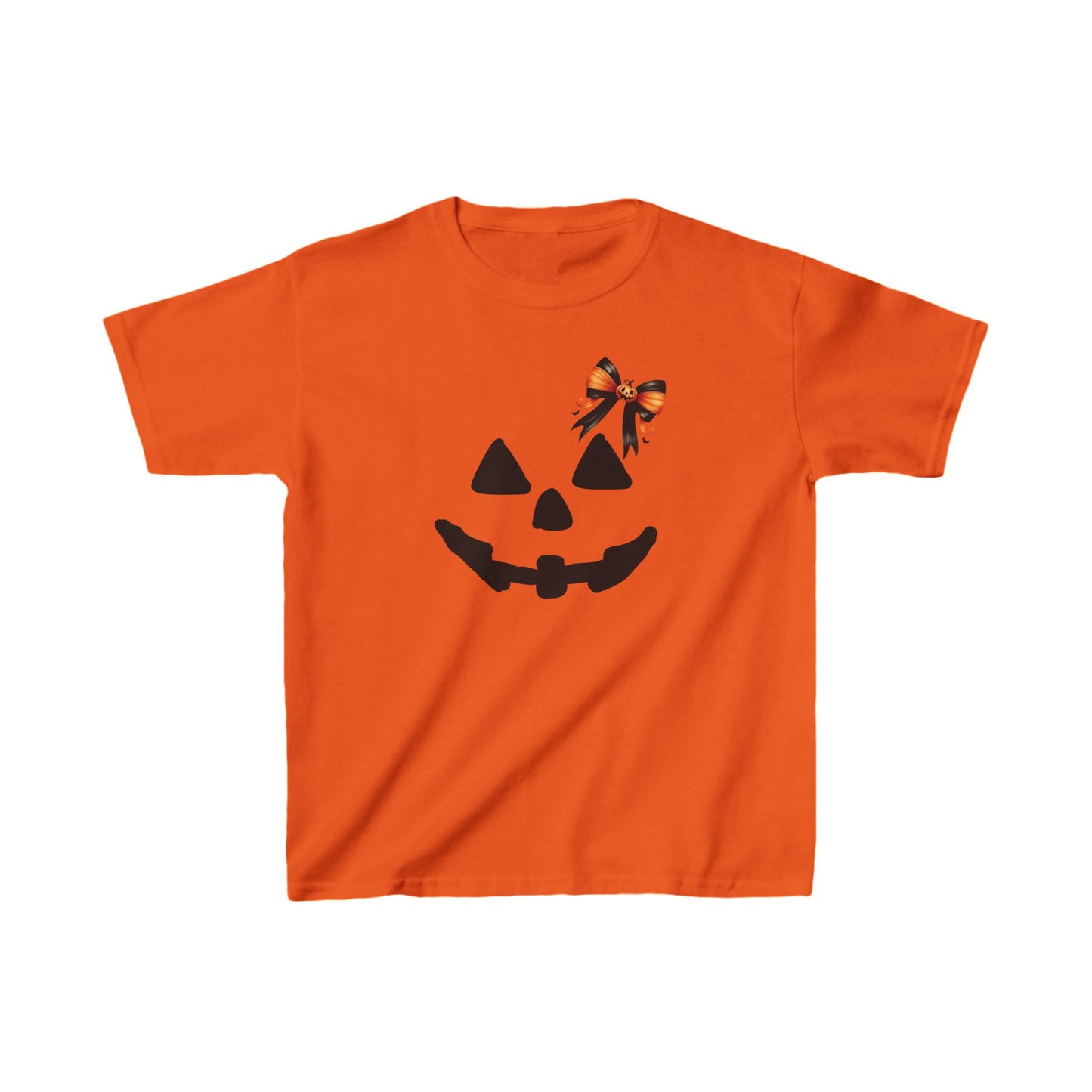 Jack O' Lantern with a Pumpkin Bow Kids Heavy Cotton™ Tee