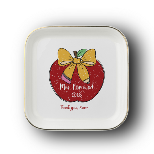 Personalized Teacher Jewelry Dish – Custom Teacher Appreciation Gift