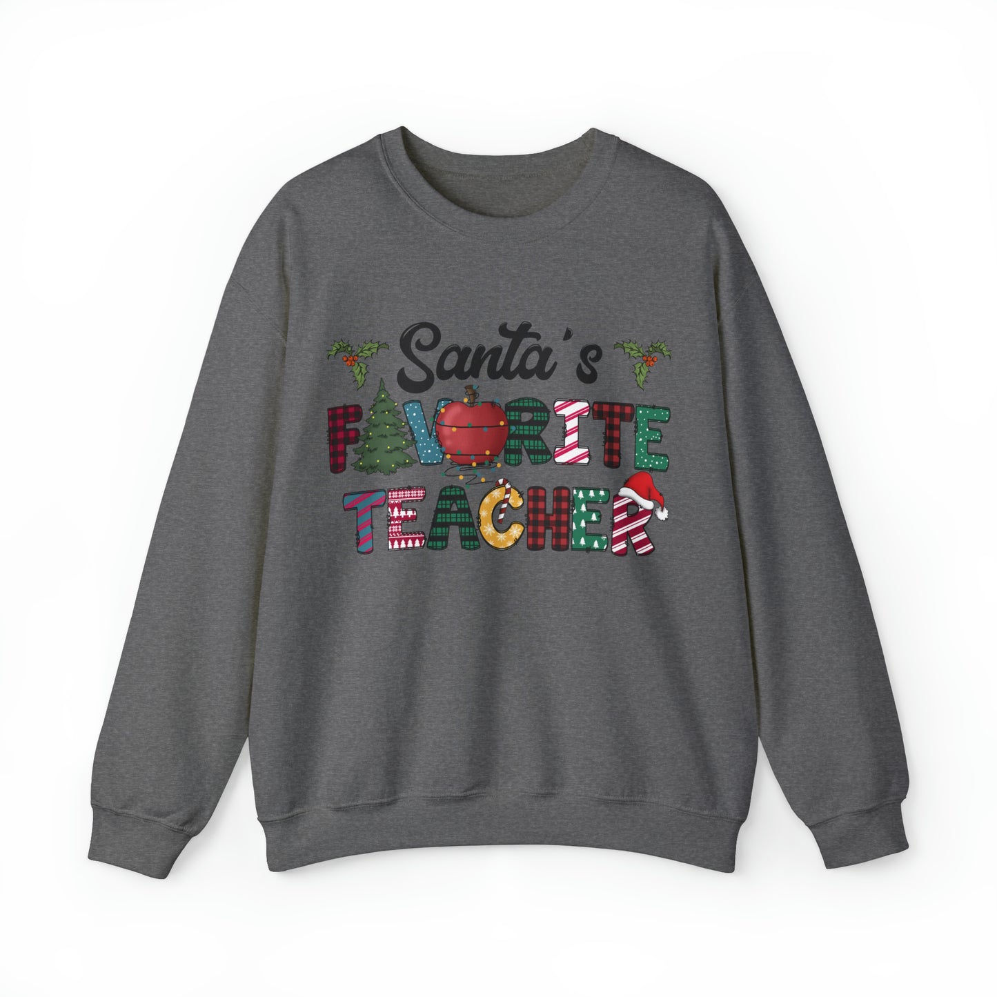 Santa's Favorite Teacher Unisex Heavy Blend™ Crewneck Sweatshirt