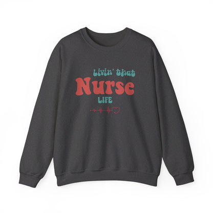 Livin' That Nurse Life Red Unisex Heavy Blend™ Crewneck Sweatshirt