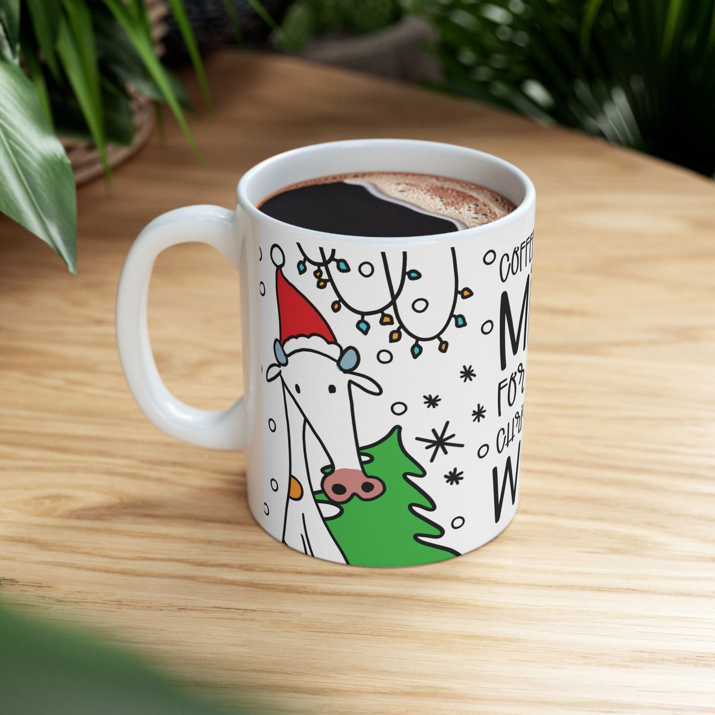 Christmas Cow Mug – "Coffee with Milk For Cozy Christmas Week" – Perfect Gift for Coffee Lovers! Microwave & Dishwasher Saf