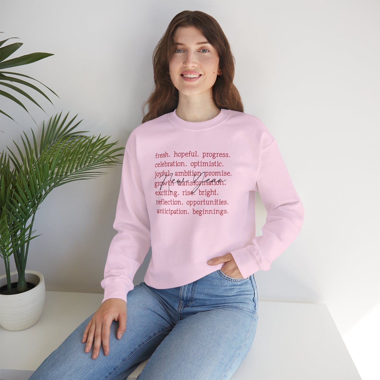 New Year Inspirational Words Sweatshirt – Fresh Start Edition Unisex Heavy Blend™ Crewneck Sweatshirt