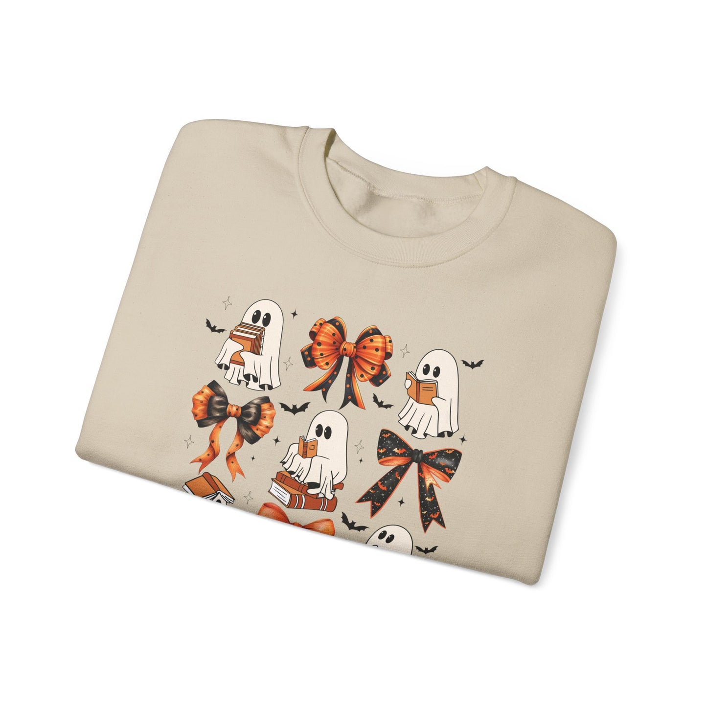 Halloween Ghost and Coquette Bows Heavy Blend™ Crewneck Sweatshirt