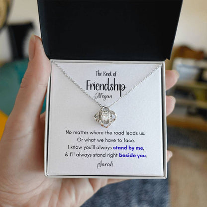 Personalized Gift for Best Friend-Love Knot Friendship Necklac