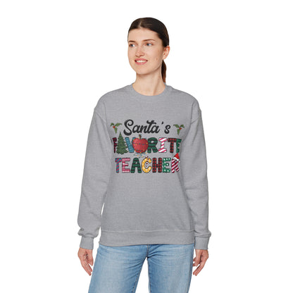 Santa's Favorite Teacher Unisex Heavy Blend™ Crewneck Sweatshirt