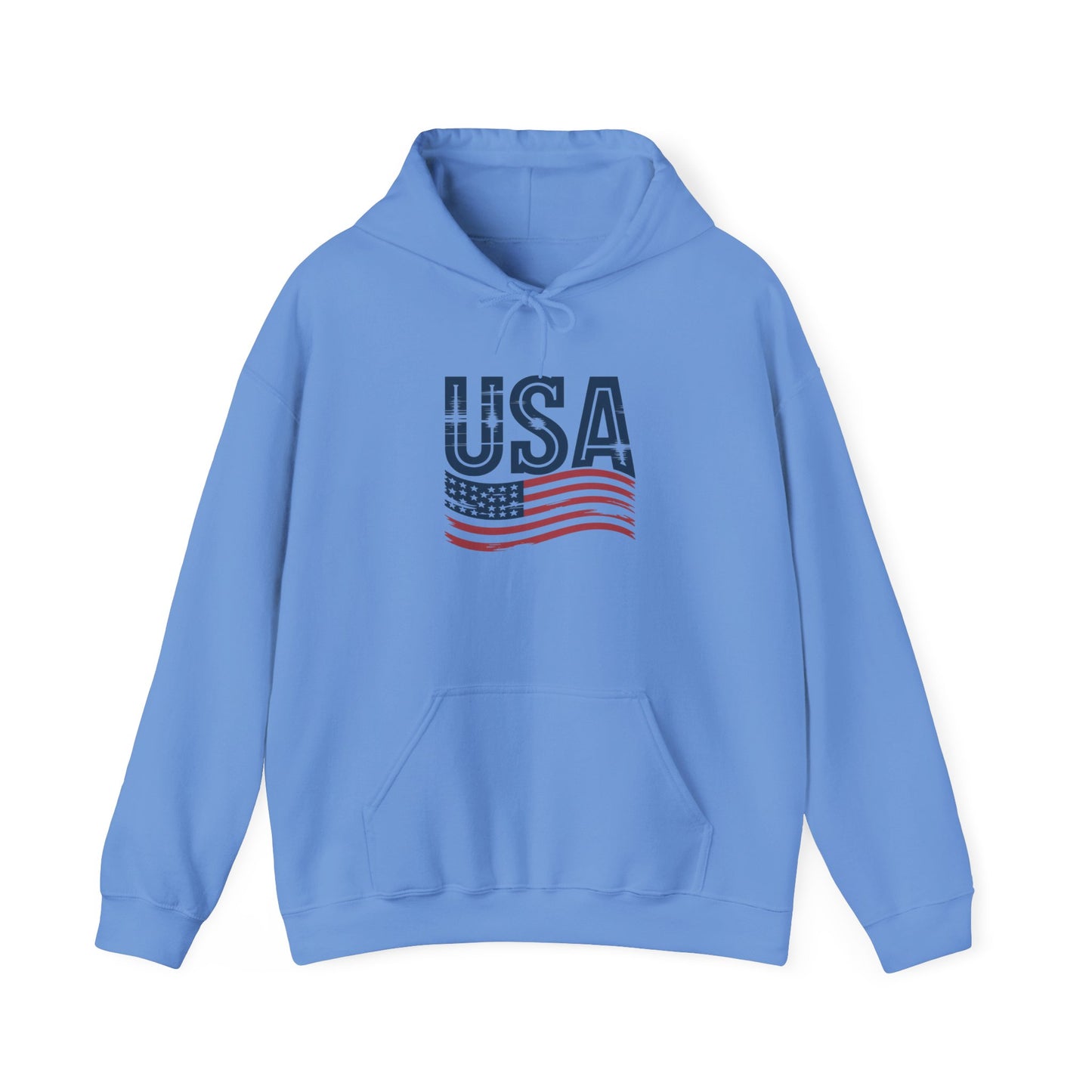 USA Flag Unisex Hoodie – Patriotic Heavy Blend Sweatshirt for Cozy Comfort
