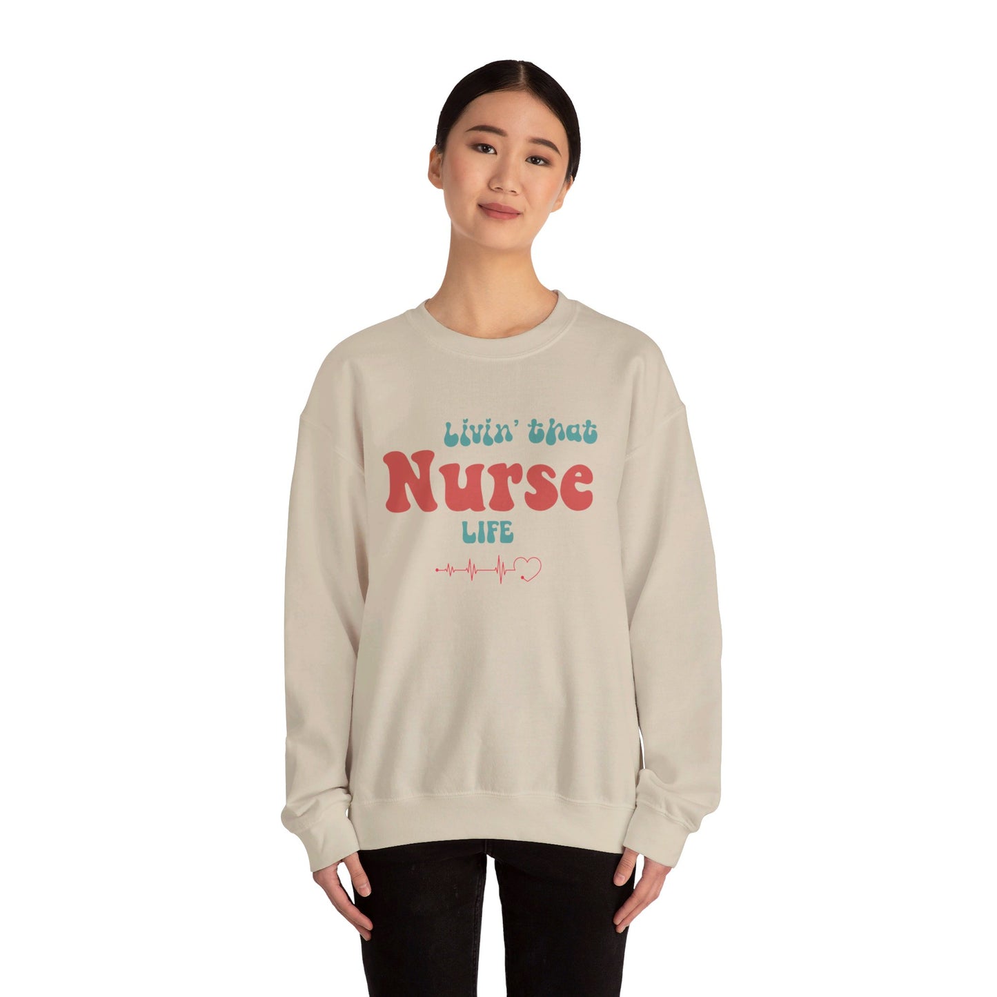 Livin' That Nurse Life Red Unisex Heavy Blend™ Crewneck Sweatshirt