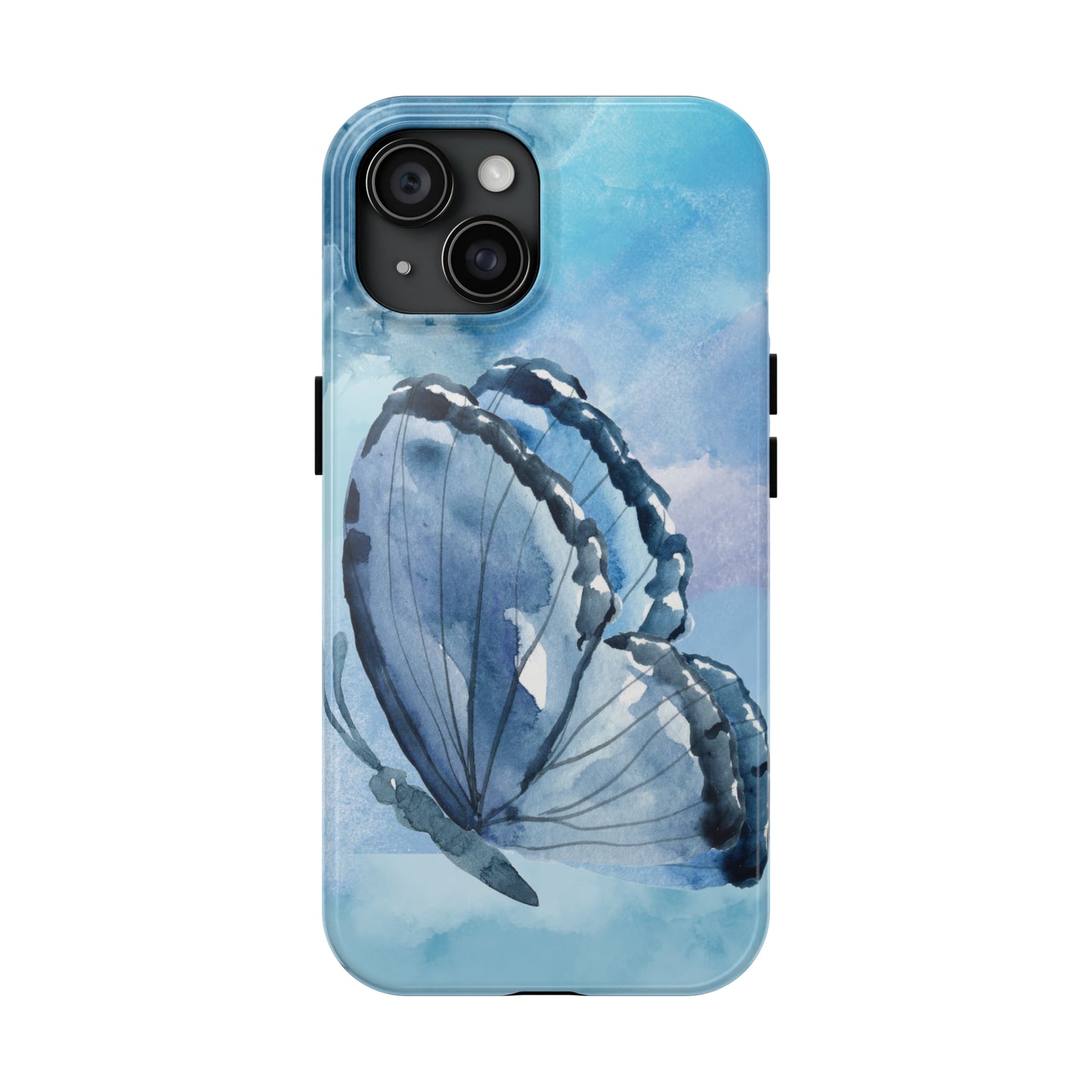 Blue Watercolor Butterfly Tough Phone Cases