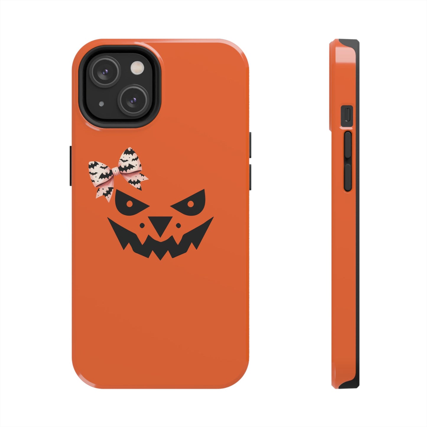 Pumpkin with Bat Bow Tough Phone Cases