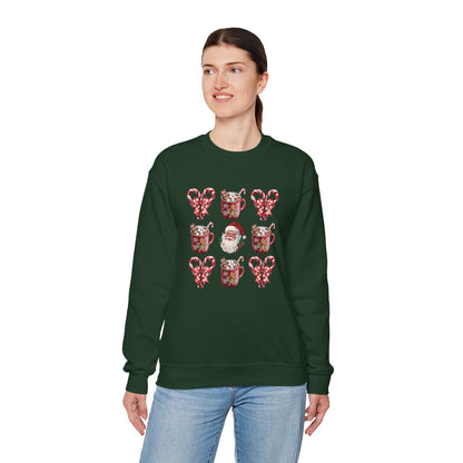 Festive Comfort Santa & Cocoa Holiday Sweatshirt Unisex Heavy Blend™ Crewneck Sweatshirt