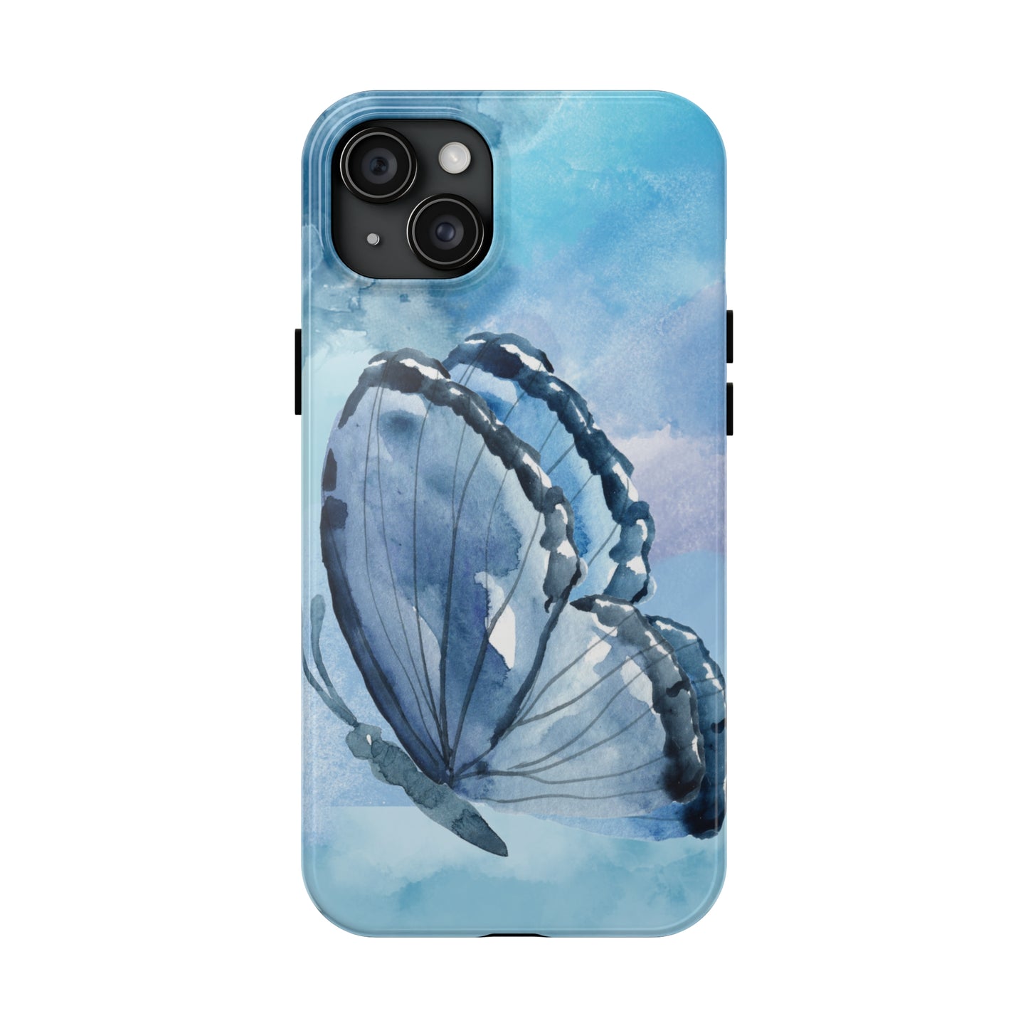 Blue Watercolor Butterfly Tough Phone Cases