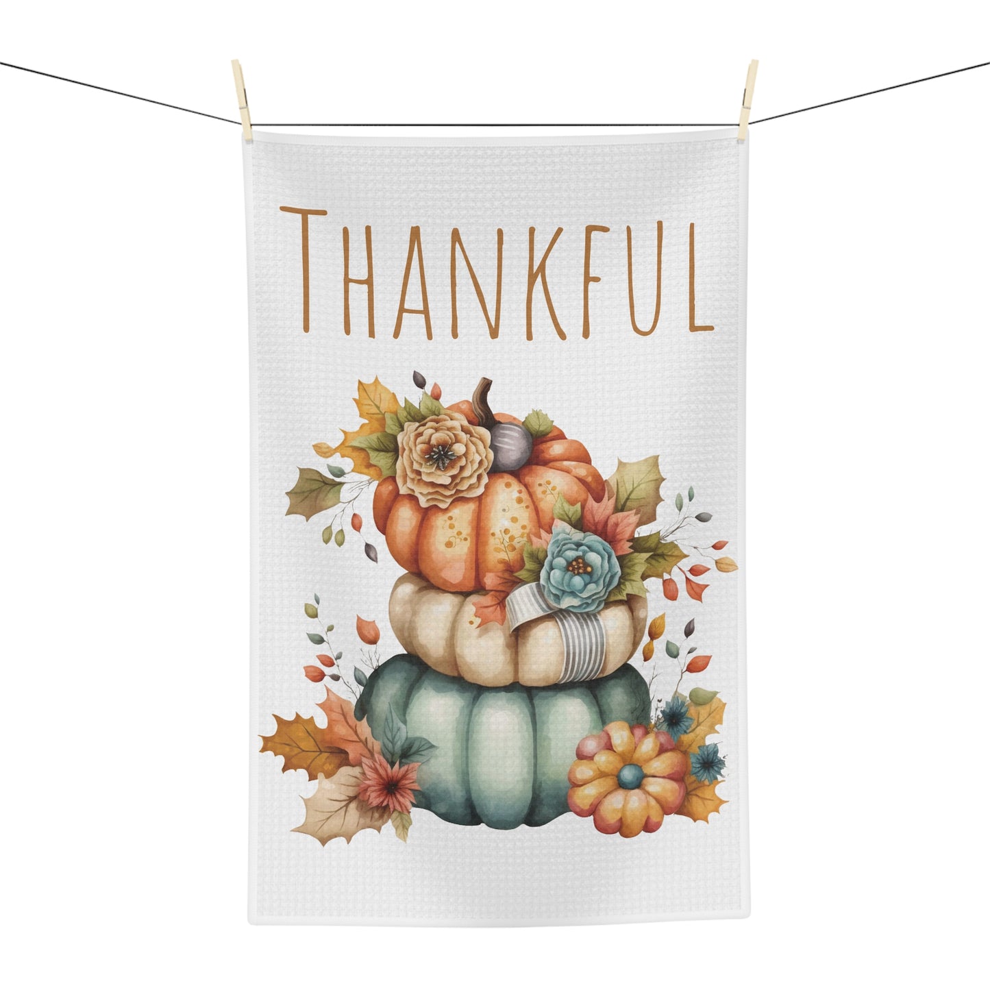 Tea Towel - Thankful Pumpkins Fall Decor