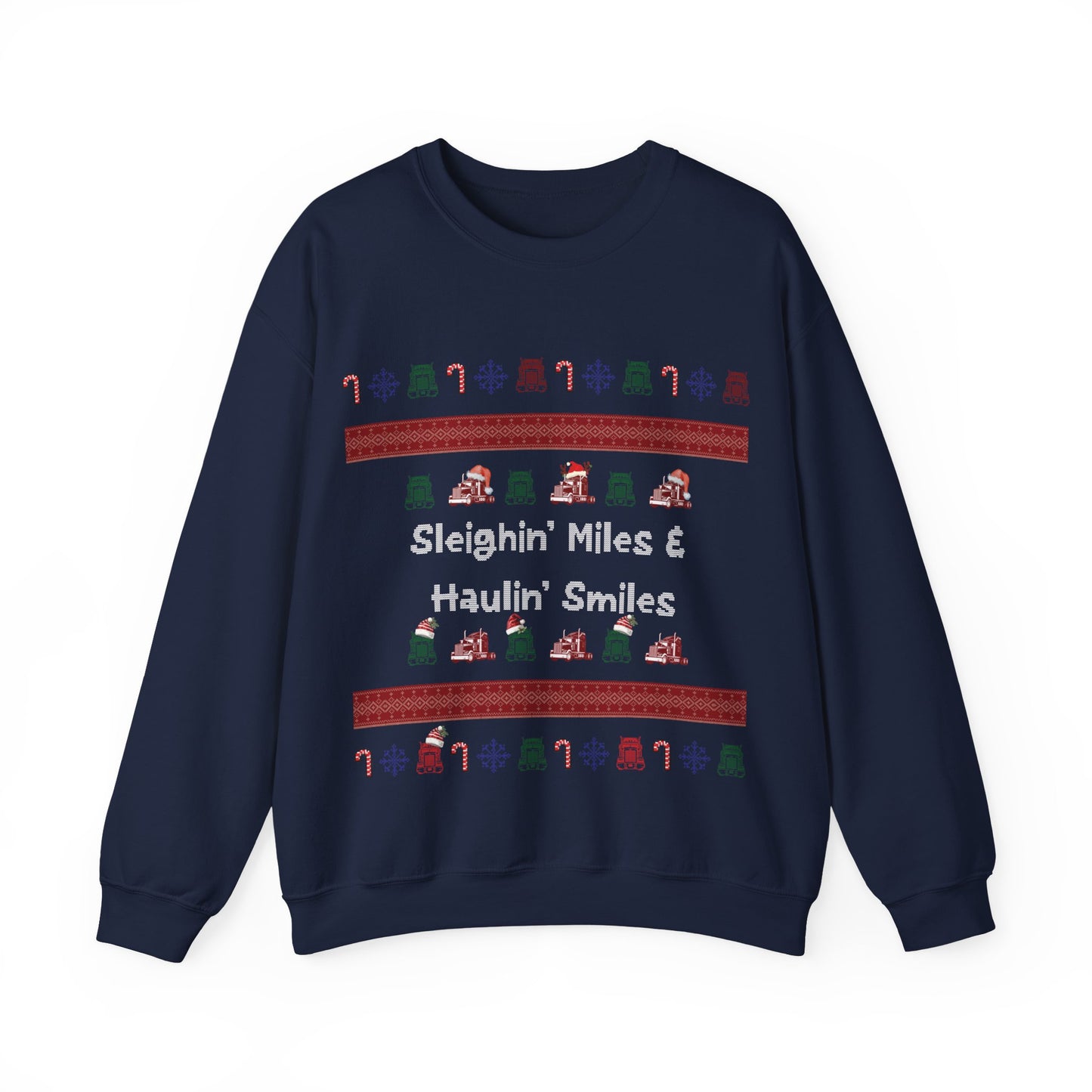 Sleighin' Miles Crewneck Sweatshirt, Christmas Sweatshirt, Holiday Apparel, Unisex Warm Sweater, Fun Winter Gift, Cozy Casual Wear