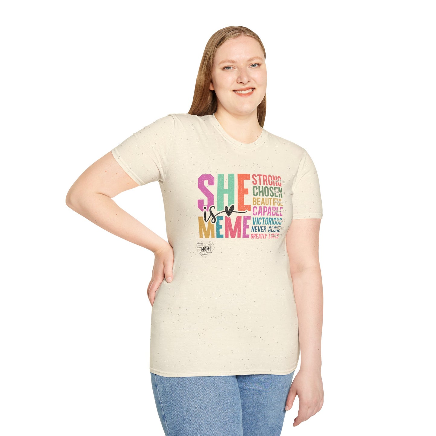 She is MeMe Unisex Softstyle T-Shirt