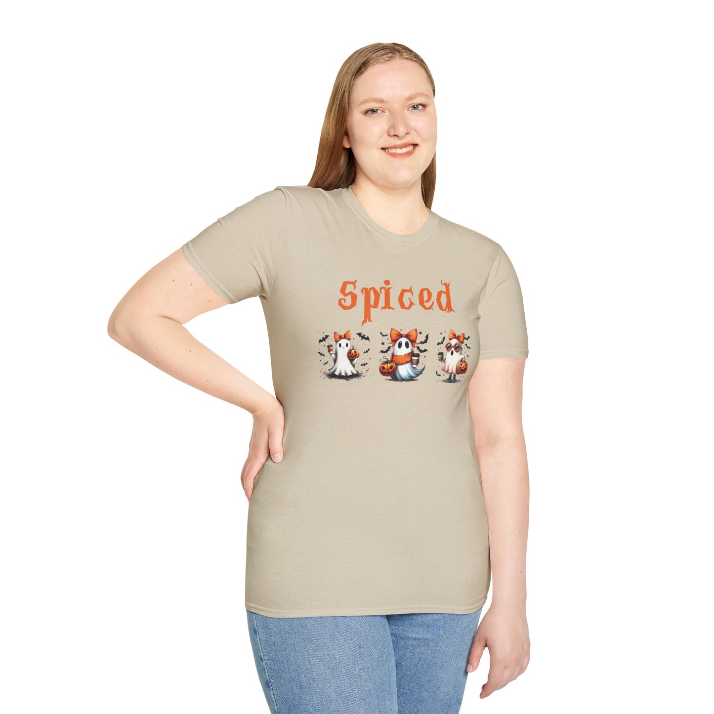 Halloween Cute Girl Ghost Sweatshirt. 
Softstyle T-Shirt