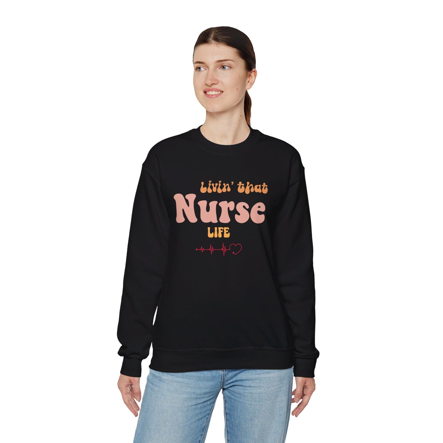 Livin' that Nurse Life Unisex Heavy Blend™ Crewneck Sweatshirt